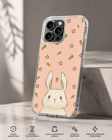 Bunny Rabiit with carrot and star motifs phone case — Specs