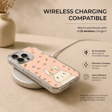 Bunny Rabiit with carrot and star motifs phone case — Charging