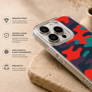 Camo B202 bold geometric camouflage pattern phone case — Info
