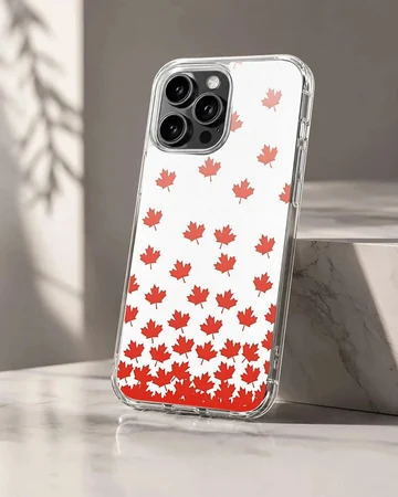 Canadian flag maple leaf pattern illustration on a phone case
