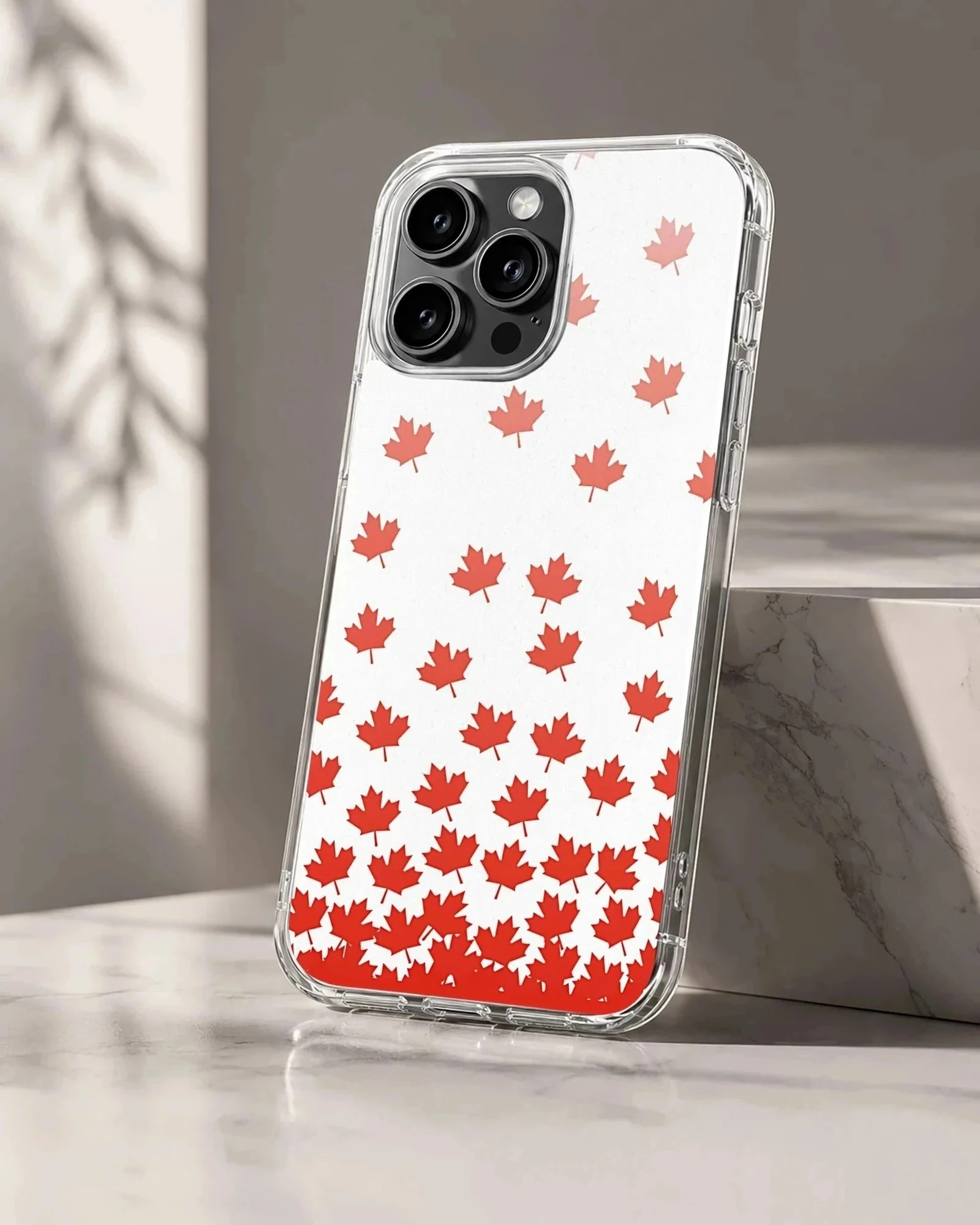 Canadian flag maple leaf pattern illustration on a phone case