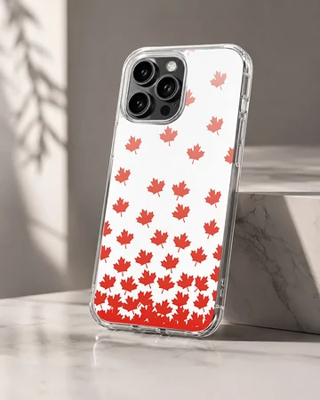 Canadian flag maple leaf pattern illustration on a phone case — Hero