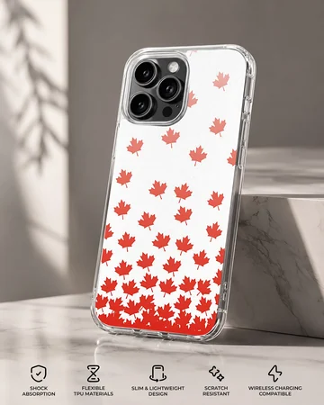 Canadian flag maple leaf pattern illustration on a phone case — Specs