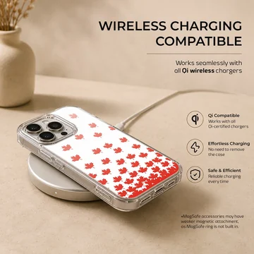 Canadian flag maple leaf pattern illustration on a phone case — Charging