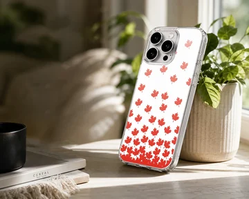 Canadian flag maple leaf pattern illustration on a phone case — Lifestyle