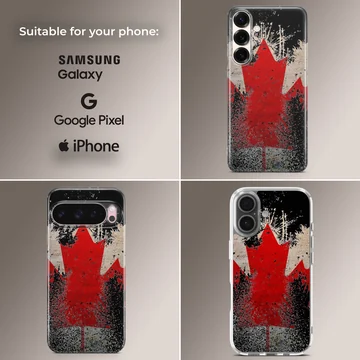 Distressed red maple leaf Canadian flag phone case — Collage
