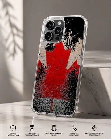 Distressed red maple leaf Canadian flag phone case — Specs
