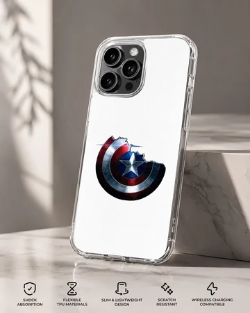 Captain America B202 battle-damaged shield artwork on a phone case — Specs