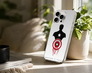 A phone case featuring a black hero silhouette, red and white shield graphic, and the words whatever it takes. — Lifestyle