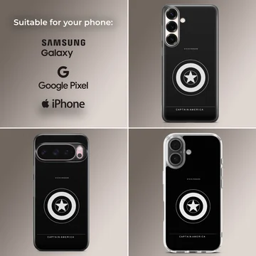 Captain America minimal shield emblem on a black background phone case — Collage