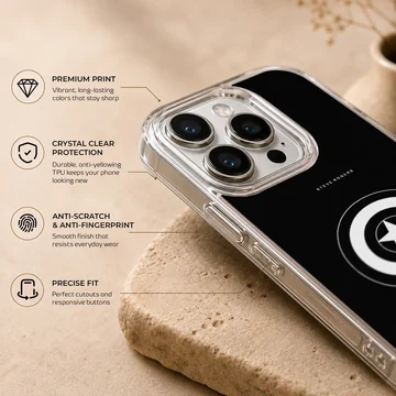 Captain America minimal shield emblem on a black background phone case — Info