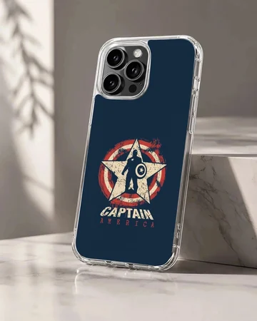 Distressed star emblem graphic on a dark blue background phone case