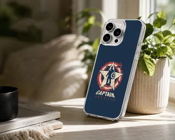Distressed star emblem graphic on a dark blue background phone case — Lifestyle