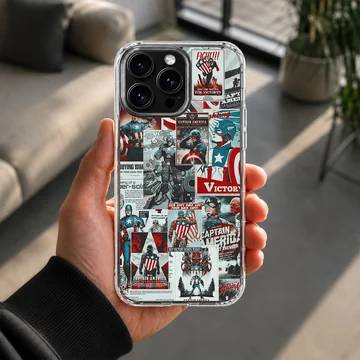 A collage of vintage comic book panels featuring heroic illustrations on a phone case — Lifestyle