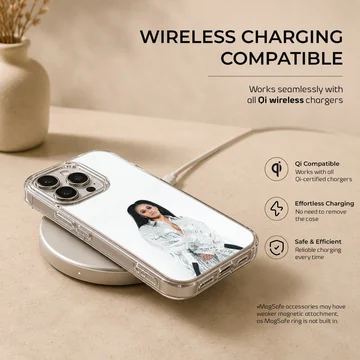 Music star in a shimmering silver outfit printed on a phone case — Charging