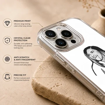 Monochrome digital illustration of a famous female rapper sticking out her tongue with bold text reading I make money moves phone case — Info