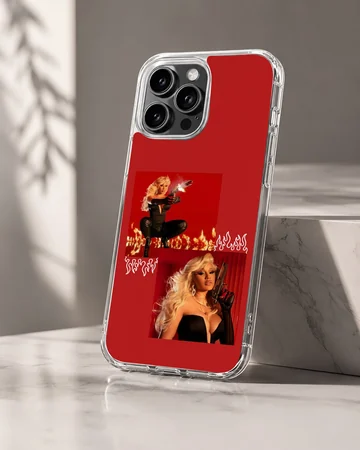 Cardi B red flame photo collage phone case with matte finish — Hero