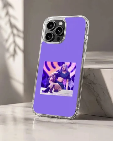 Cardi B music icon stage portrait on a purple phone case