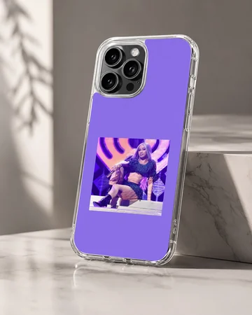 Cardi B music icon stage portrait on a purple phone case — Hero