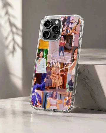 Cardi B photo collage phone case featuring vibrant imagery and signature text overlay phone case