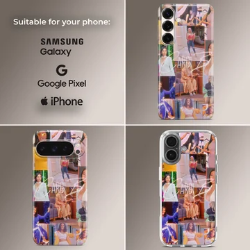 Cardi B photo collage phone case featuring vibrant imagery and signature text overlay phone case — Collage