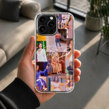 Cardi B photo collage phone case featuring vibrant imagery and signature text overlay phone case — Lifestyle