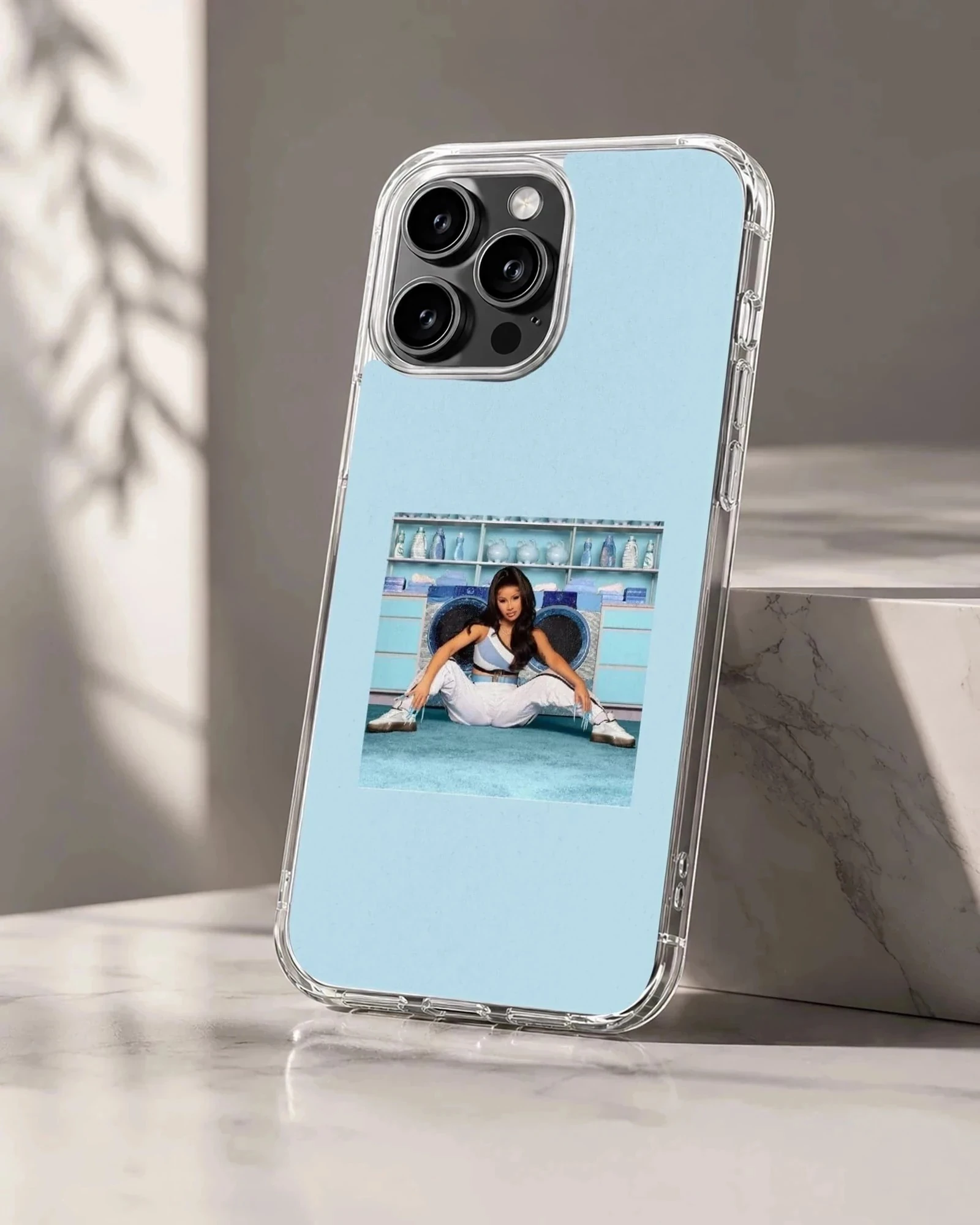 Cardi B902 blue aesthetic photographic print on a slim matte phone case