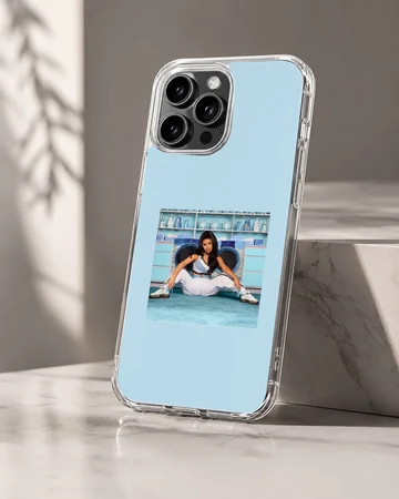 Cardi B902 blue aesthetic photographic print on a slim matte phone case — Hero