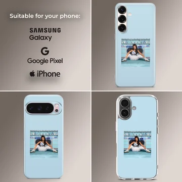 Cardi B902 blue aesthetic photographic print on a slim matte phone case — Collage