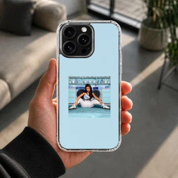 Cardi B902 blue aesthetic photographic print on a slim matte phone case — Lifestyle