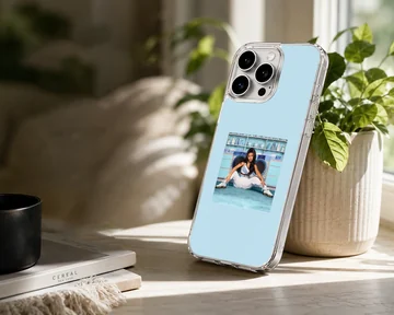 Cardi B902 blue aesthetic photographic print on a slim matte phone case — Lifestyle