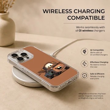 A friendly rusty tow truck with big buck teeth printed on a soft TPU snap phone case — Charging