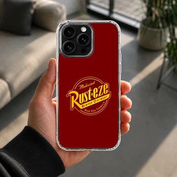 Rusteze bumper ointment racing logo graphic on a red background phone case — Lifestyle