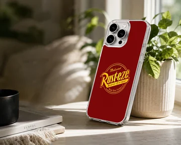 Rusteze bumper ointment racing logo graphic on a red background phone case — Lifestyle
