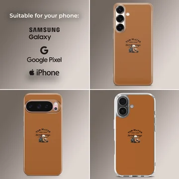 Rusty tow truck cartoon illustration with Radiator Springs typography on an orange background phone case — Collage