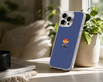 Hudson Hornet blue race car graphic with a Piston Cup emblem on a blue phone case — Lifestyle