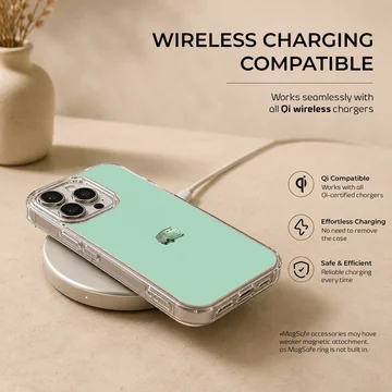 Minimalist green vintage van graphic centered on a solid mint green background phone case — Charging