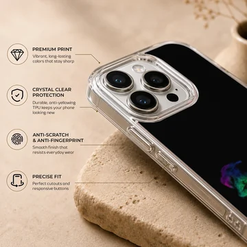 Digital cartoon illustration of a stylized character smoking with colorful rainbow smoke on a phone case — Info