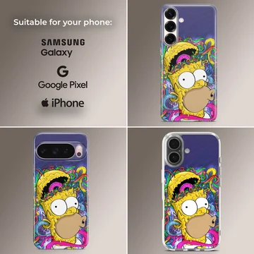 Psychedelic cartoon meltdown artwork printed on a slim matte phone case — Collage
