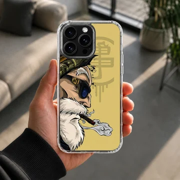 Cartoon weed old school character graphic illustration on a phone case — Lifestyle