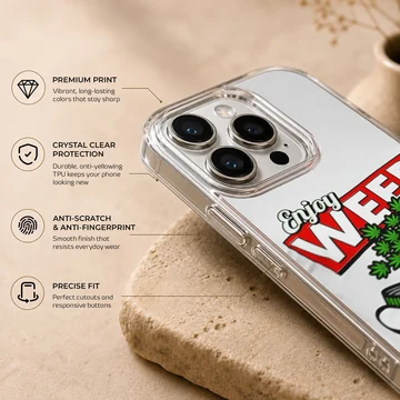 Cartoon weed graphic art featuring gloved hands opening a jar on a phone case — Info