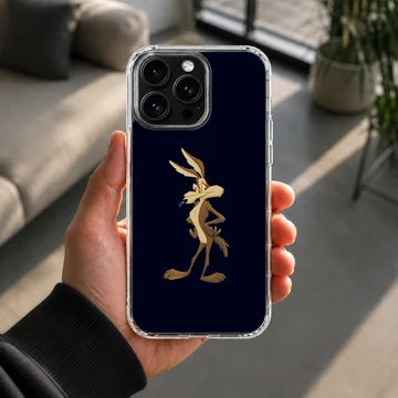 A classic cartoon character coyote stands against a dark background on a phone case. — Lifestyle