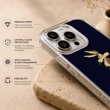 A classic cartoon character coyote stands against a dark background on a phone case. — Info