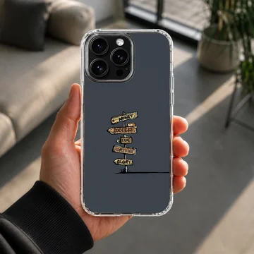 Cartoon signpost pointing toward money, success, fame, fortune, and glory phone case — Lifestyle