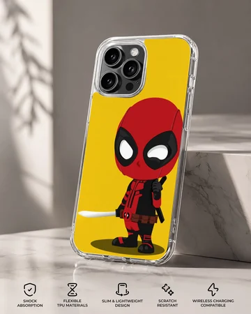 Chibi mercenary cartoon character with a sword against a bright yellow background phone case — Specs