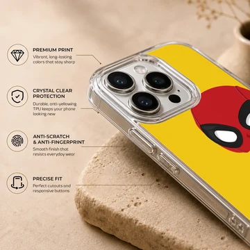 Chibi mercenary cartoon character with a sword against a bright yellow background phone case — Info