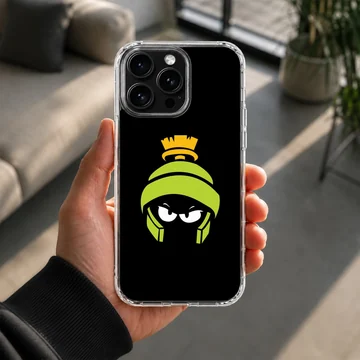 A stylized green and yellow cartoon helmet graphic against a deep black background on a phone case — Lifestyle
