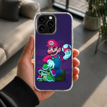 Retro gaming hero cartoon artwork on a matte TPU phone case — Lifestyle