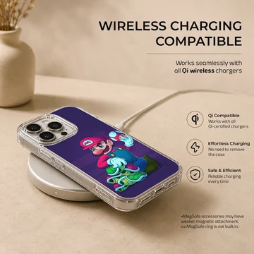 Retro gaming hero cartoon artwork on a matte TPU phone case — Charging