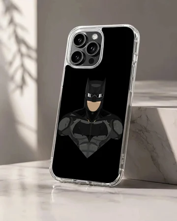 Dark Knight masked hero in armored suit digital illustration phone case